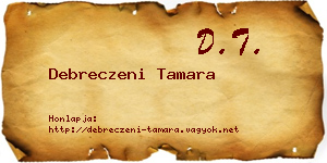 Debreczeni Tamara névjegykártya